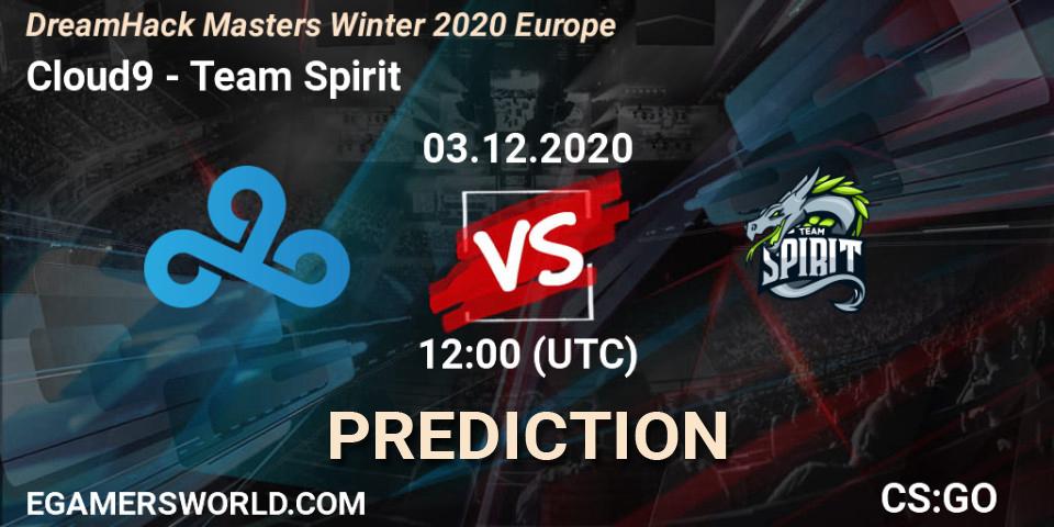 Prognoza Cloud9 - Team Spirit. 03.12.2020 at 12:00, Counter-Strike (CS2), DreamHack Masters Winter 2020 Europe