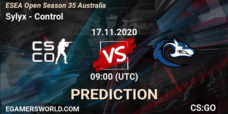 Prognoza Sylyx - Control. 17.11.2020 at 09:00, Counter-Strike (CS2), ESEA Open Season 35 Australia