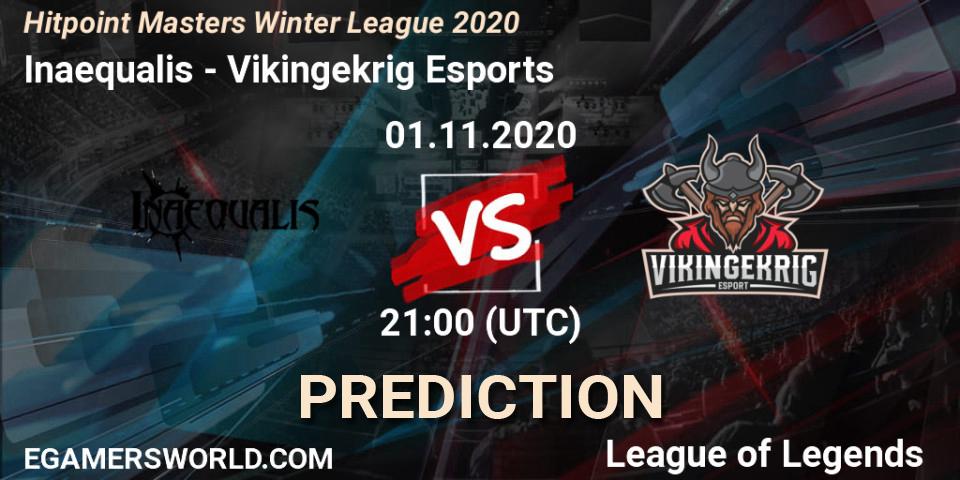Prognoza Inaequalis - Vikingekrig Esports. 01.11.2020 at 21:00, LoL, Hitpoint Masters Winter League 2020