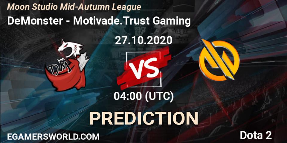 Prognoza DeMonster - Motivade.Trust Gaming. 27.10.2020 at 04:19, Dota 2, Moon Studio Mid-Autumn League