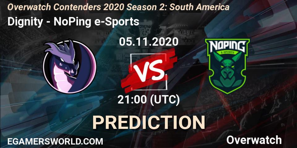 Prognoza Dignity - NoPing e-Sports. 05.11.2020 at 21:00, Overwatch, Overwatch Contenders 2020 Season 2: South America