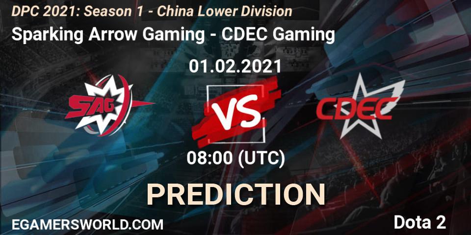 Prognoza Sparking Arrow Gaming - CDEC Gaming. 01.02.2021 at 08:31, Dota 2, DPC 2021: Season 1 - China Lower Division