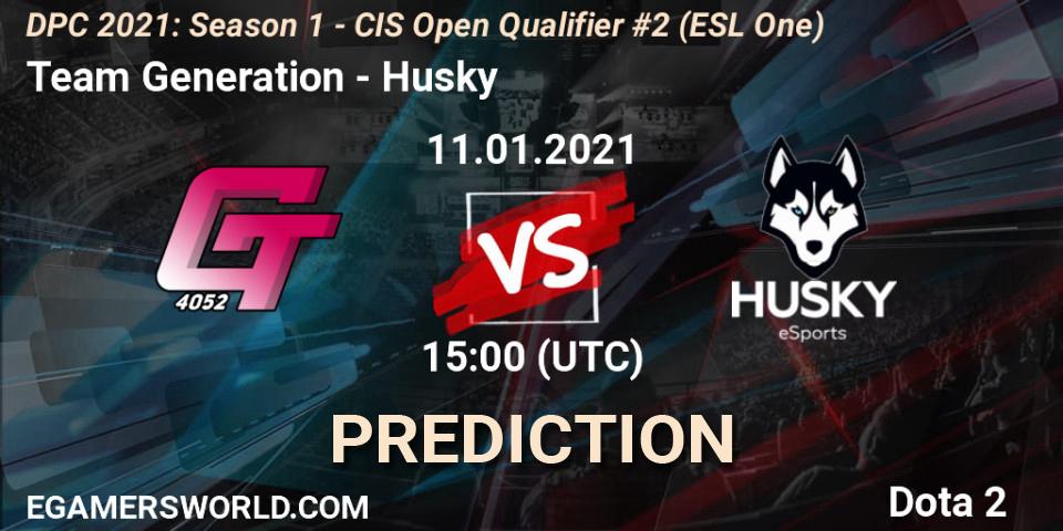 Prognoza Team Generation - Husky. 11.01.2021 at 15:03, Dota 2, DPC 2021: Season 1 - CIS Open Qualifier #2 (ESL One)