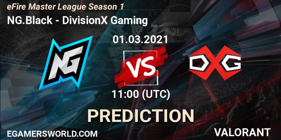 Prognoza NG.Black - DivisionX Gaming. 01.03.2021 at 11:00, VALORANT, eFire Master League Season 1