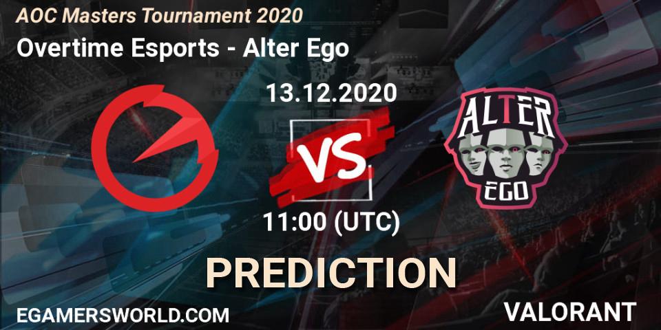 Prognoza Overtime Esports - Alter Ego. 13.12.2020 at 11:00, VALORANT, AOC Masters Tournament 2020