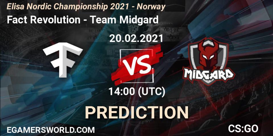Prognoza Fact Revolution - Team Midgard. 20.02.2021 at 14:00, Counter-Strike (CS2), Elisa Nordic Championship 2021 - Norway