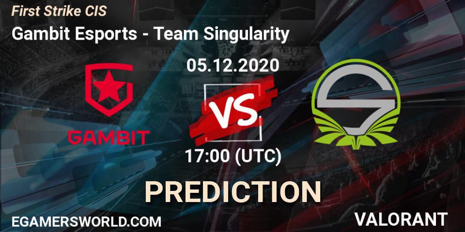 Prognoza Gambit Esports - Team Singularity. 05.12.2020 at 17:00, VALORANT, First Strike CIS