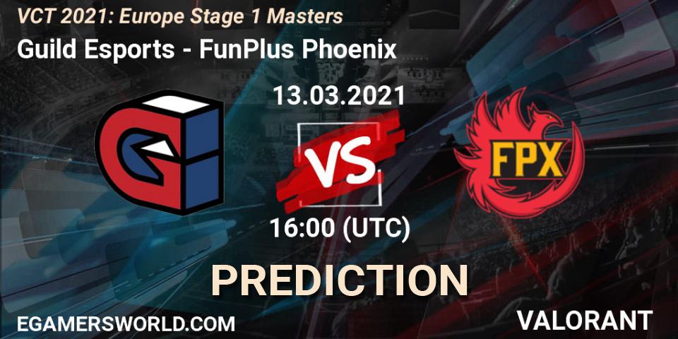 Prognoza Guild Esports - FunPlus Phoenix. 13.03.2021 at 16:00, VALORANT, VCT 2021: Europe Stage 1 Masters