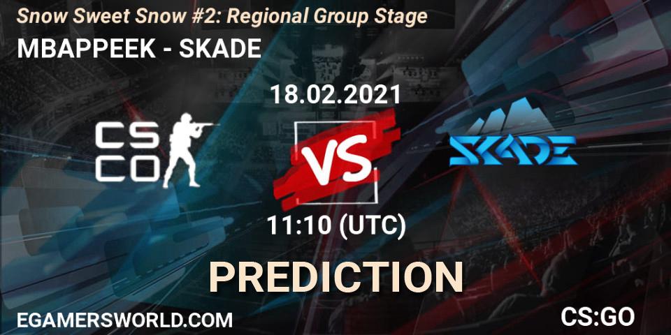 Prognoza MBAPPEEK - SKADE. 18.02.2021 at 11:10, Counter-Strike (CS2), Snow Sweet Snow #2: Regional Group Stage