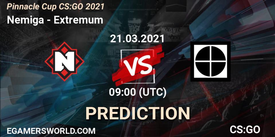 Prognoza Nemiga - Extremum. 21.03.2021 at 09:00, Counter-Strike (CS2), Pinnacle Cup #1