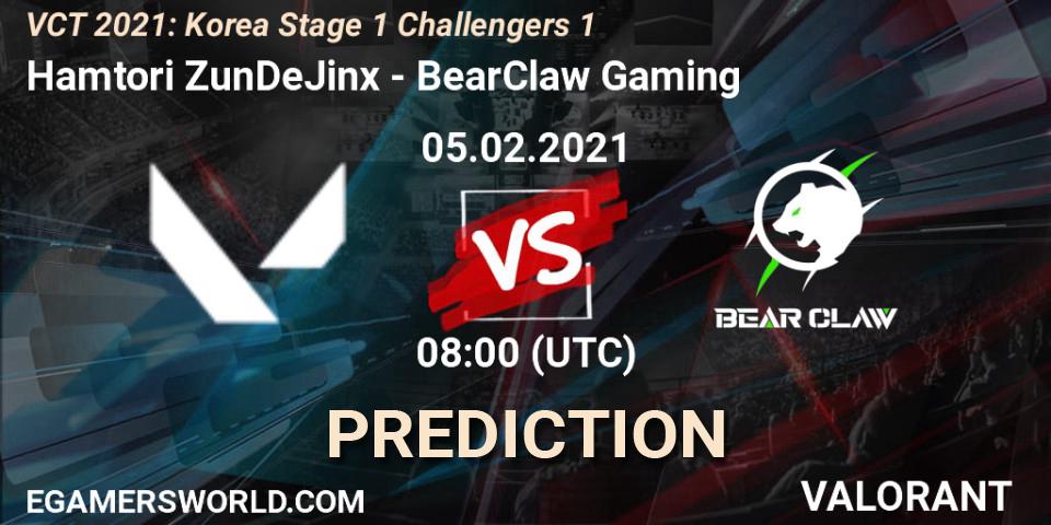 Prognoza Hamtori ZunDeJinx - BearClaw Gaming. 05.02.2021 at 10:00, VALORANT, VCT 2021: Korea Stage 1 Challengers 1