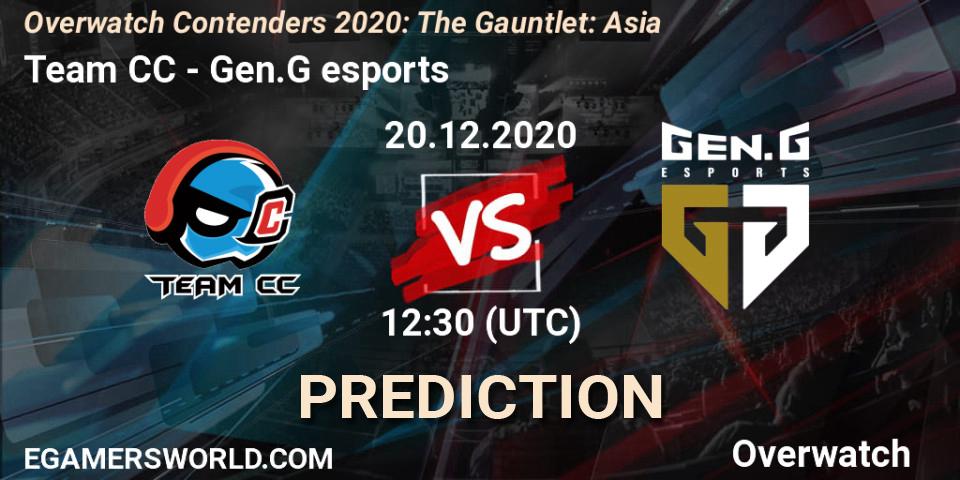Prognoza Team CC - Gen.G esports. 20.12.20, Overwatch, Overwatch Contenders 2020: The Gauntlet: Asia