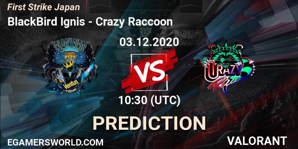 Prognoza BlackBird Ignis - Crazy Raccoon. 03.12.2020 at 07:00, VALORANT, First Strike Japan