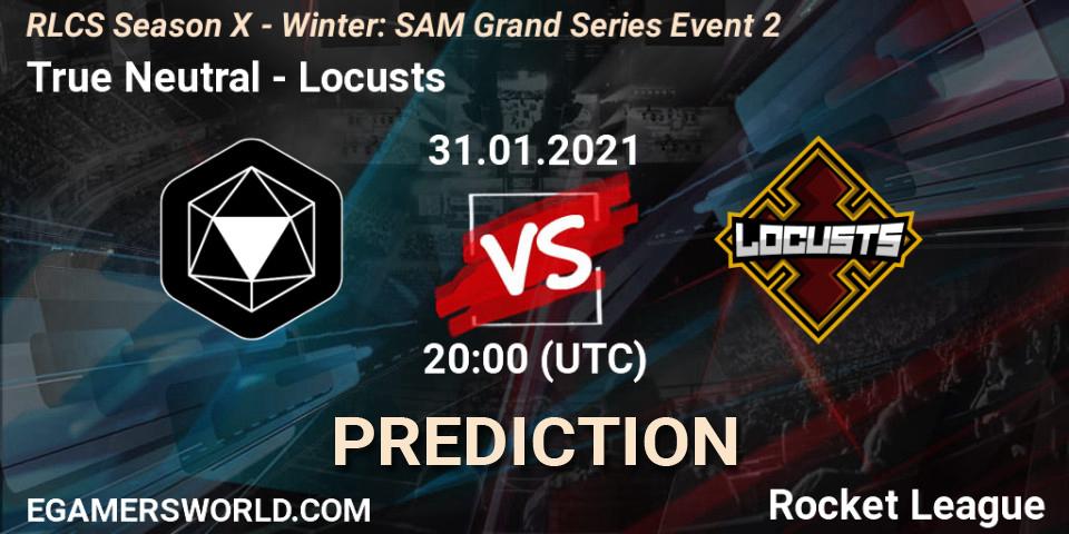 Prognoza True Neutral - Locusts. 31.01.2021 at 21:00, Rocket League, RLCS Season X - Winter: SAM Grand Series Event 2