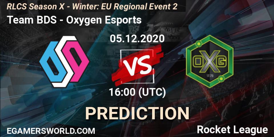 Prognoza Team BDS - Oxygen Esports. 05.12.2020 at 16:00, Rocket League, RLCS Season X - Winter: EU Regional Event 2