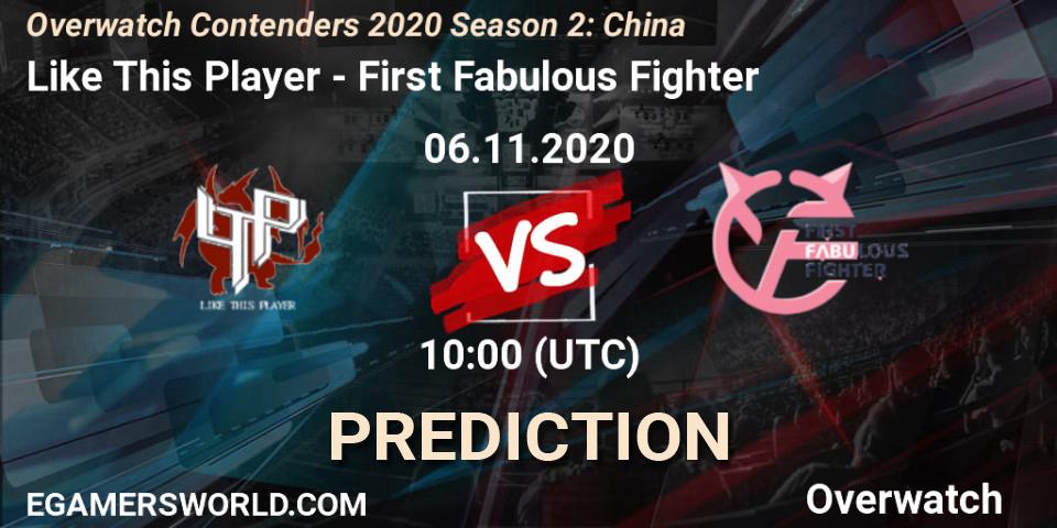 Prognoza Like This Player - First Fabulous Fighter. 06.11.2020 at 08:00, Overwatch, Overwatch Contenders 2020 Season 2: China