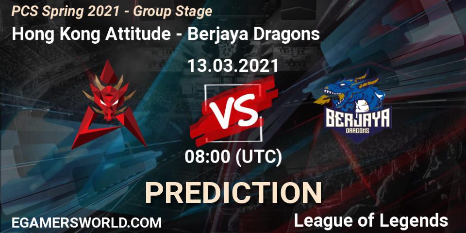 Prognoza Hong Kong Attitude - Berjaya Dragons. 13.03.2021 at 08:00, LoL, PCS Spring 2021 - Group Stage