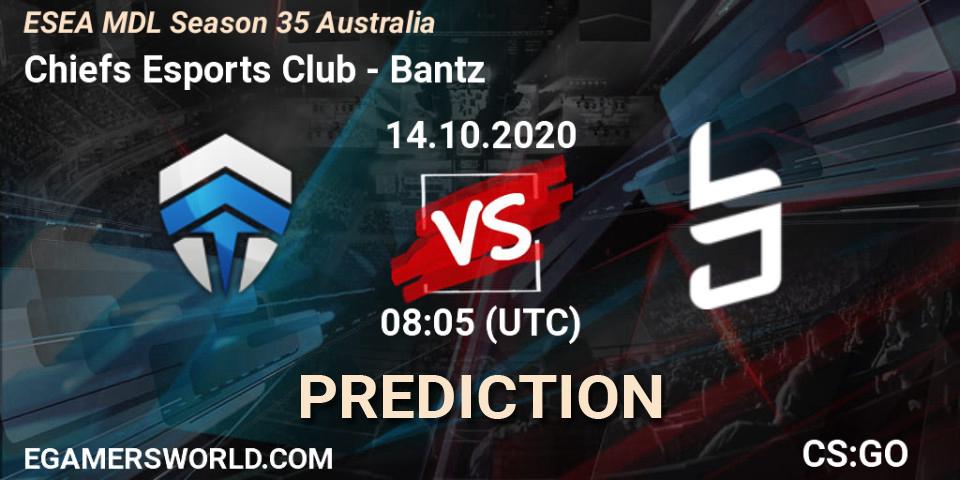 Prognoza Chiefs Esports Club - Bantz. 14.10.2020 at 08:05, Counter-Strike (CS2), ESEA MDL Season 35 Australia