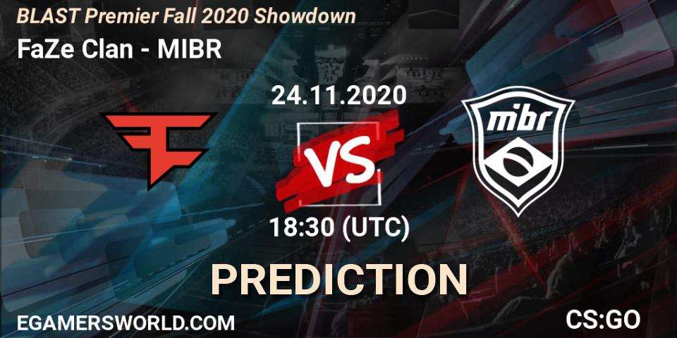 Prognoza FaZe Clan - MIBR. 25.11.20, CS2 (CS:GO), BLAST Premier Fall 2020 Showdown
