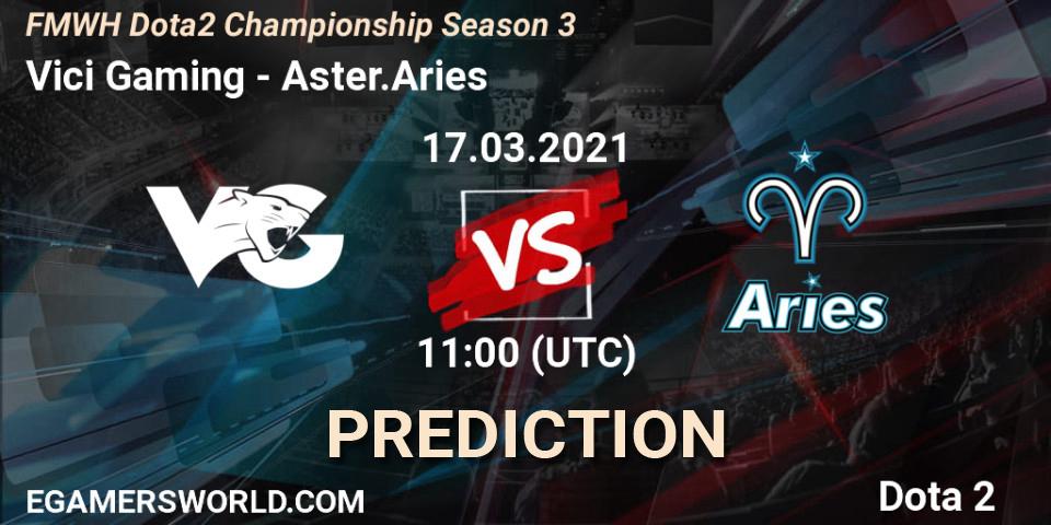 Prognoza Vici Gaming - Aster.Aries. 17.03.21, Dota 2, FMWH Dota2 Championship Season 3