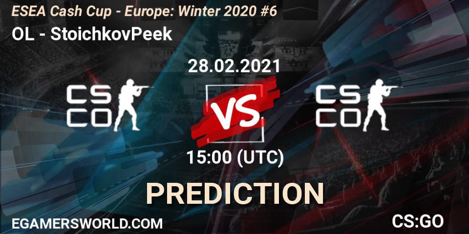 Prognoza OL - StoichkovPeek. 28.02.2021 at 15:00, Counter-Strike (CS2), ESEA Cash Cup - Europe: Winter 2020 #6