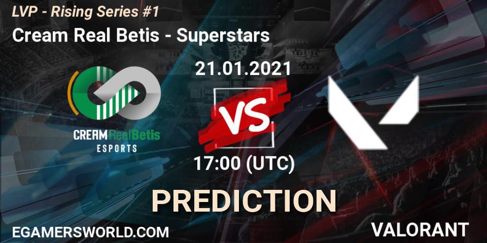 Prognoza Cream Real Betis - Superstars. 21.01.2021 at 17:00, VALORANT, LVP - Rising Series #1