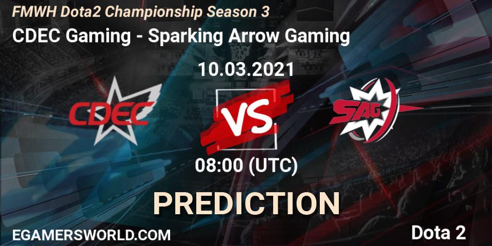 Prognoza CDEC Gaming - Sparking Arrow Gaming. 10.03.2021 at 07:57, Dota 2, FMWH Dota2 Championship Season 3