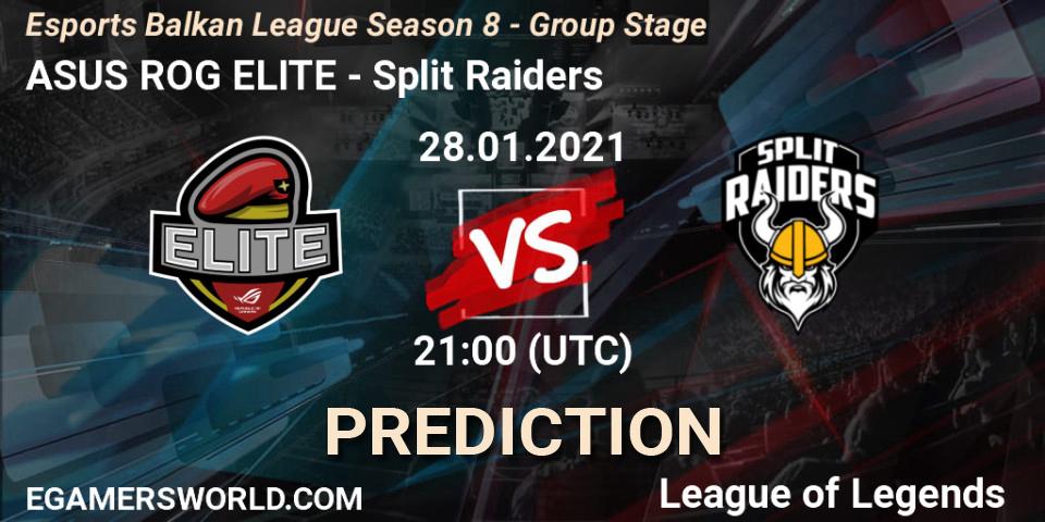 Prognoza ASUS ROG ELITE - Split Raiders. 28.01.2021 at 21:35, LoL, Esports Balkan League Season 8 - Group Stage