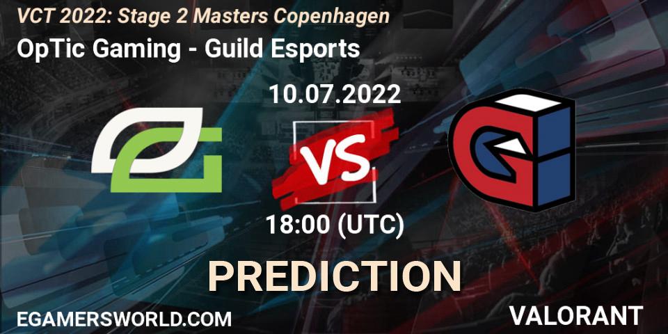 Prognoza OpTic Gaming - Guild Esports. 10.07.2022 at 19:35, VALORANT, VCT 2022: Stage 2 Masters Copenhagen
