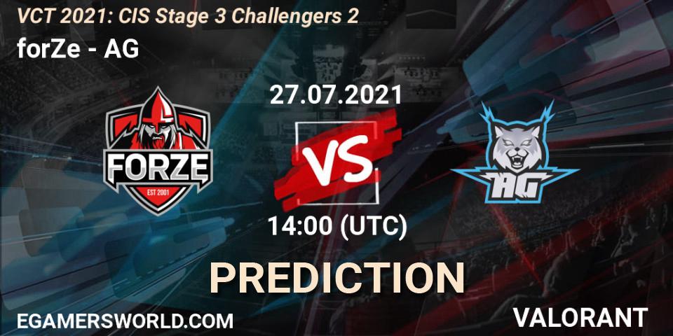 Prognoza forZe - AG. 27.07.21, VALORANT, VCT 2021: CIS Stage 3 Challengers 2
