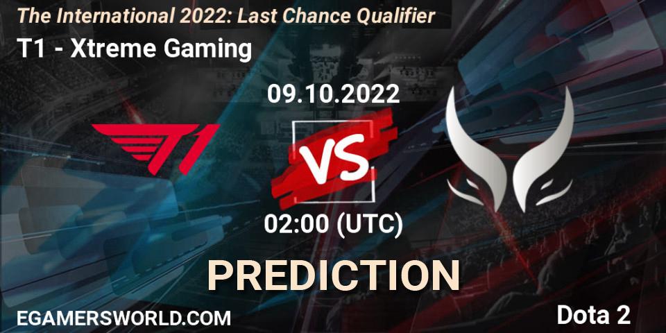 Prognoza T1 - Xtreme Gaming. 09.10.22, Dota 2, The International 2022: Last Chance Qualifier