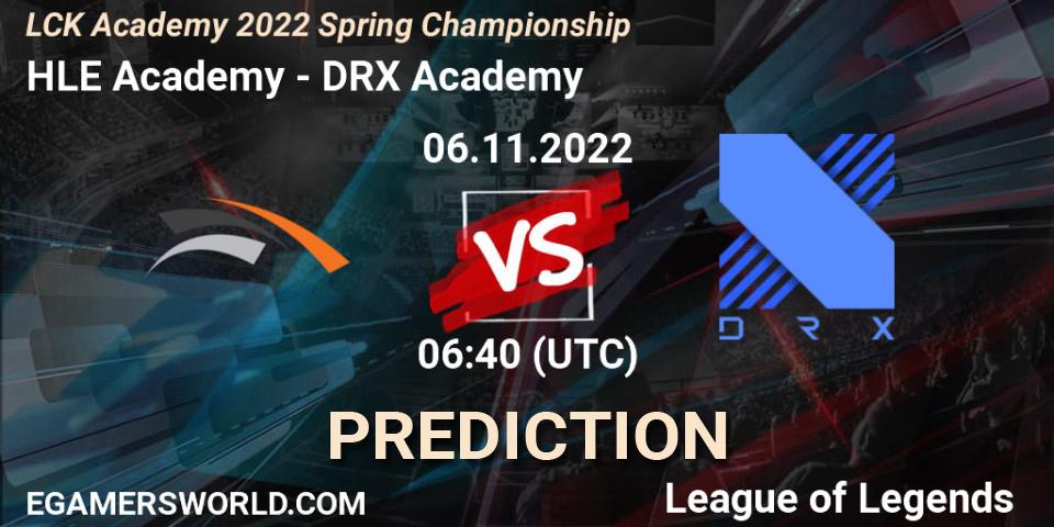 Prognoza HLE Academy - DRX Academy. 06.11.2022 at 06:40, LoL, LCK Academy 2022 Spring Championship