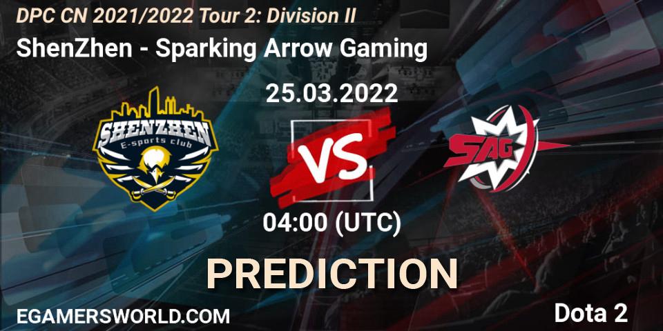Prognoza ShenZhen - Sparking Arrow Gaming. 25.03.22, Dota 2, DPC 2021/2022 Tour 2: CN Division II (Lower)