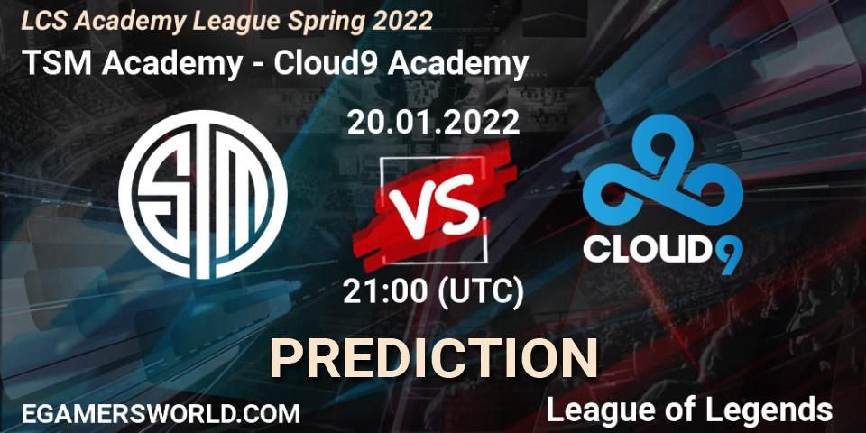 Prognoza TSM Academy - Cloud9 Academy. 20.01.2022 at 21:00, LoL, LCS Academy League Spring 2022