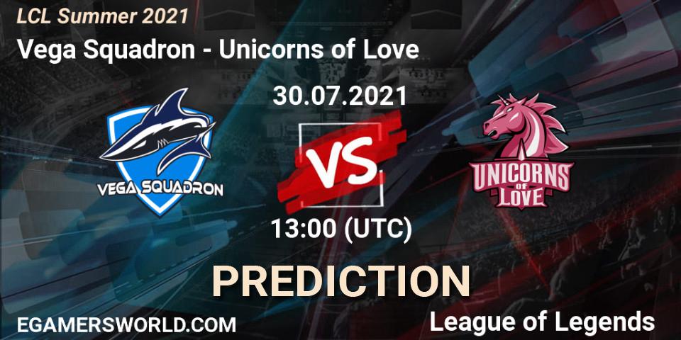 Prognoza Vega Squadron - Unicorns of Love. 30.07.2021 at 14:00, LoL, LCL Summer 2021