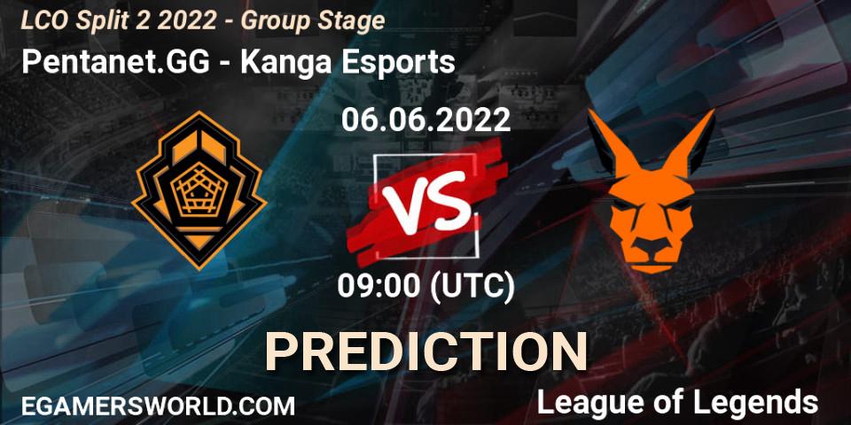 Prognoza Pentanet.GG - Kanga Esports. 06.06.2022 at 08:55, LoL, LCO Split 2 2022 - Group Stage