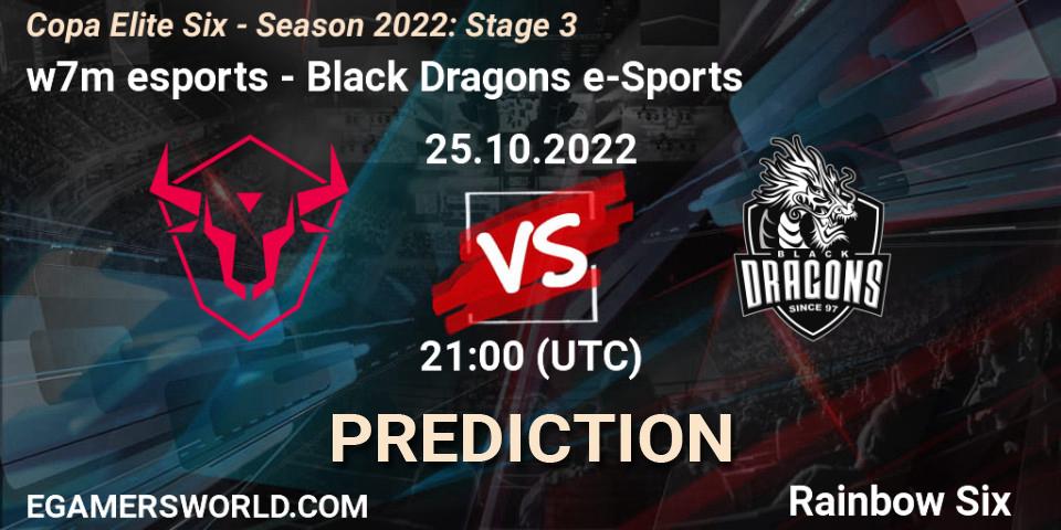 Prognoza w7m esports - Black Dragons e-Sports. 25.10.2022 at 21:00, Rainbow Six, Copa Elite Six - Season 2022: Stage 3