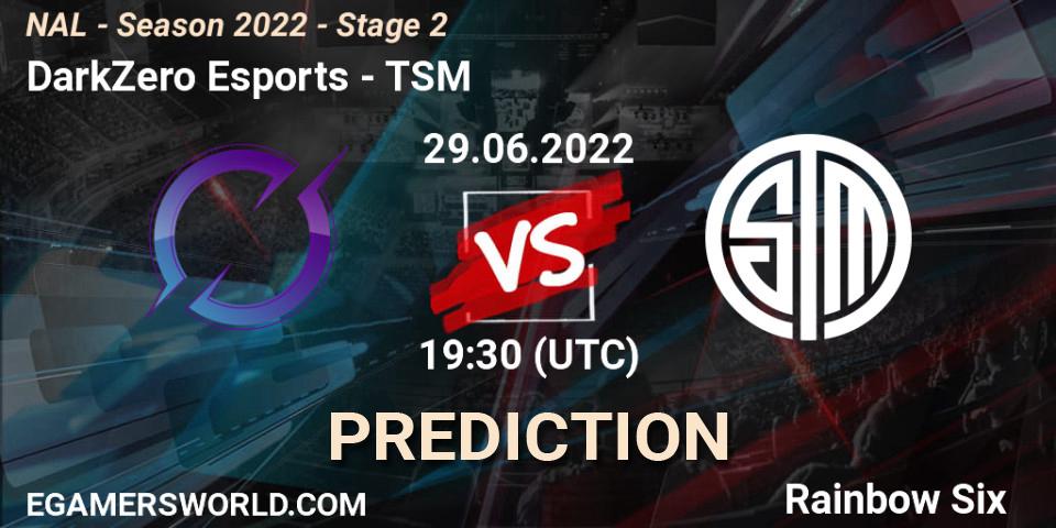 Prognoza DarkZero Esports - TSM. 29.06.2022 at 19:30, Rainbow Six, NAL - Season 2022 - Stage 2