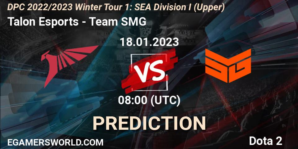 Prognoza Talon Esports - Team SMG. 18.01.2023 at 08:44, Dota 2, DPC 2022/2023 Winter Tour 1: SEA Division I (Upper)