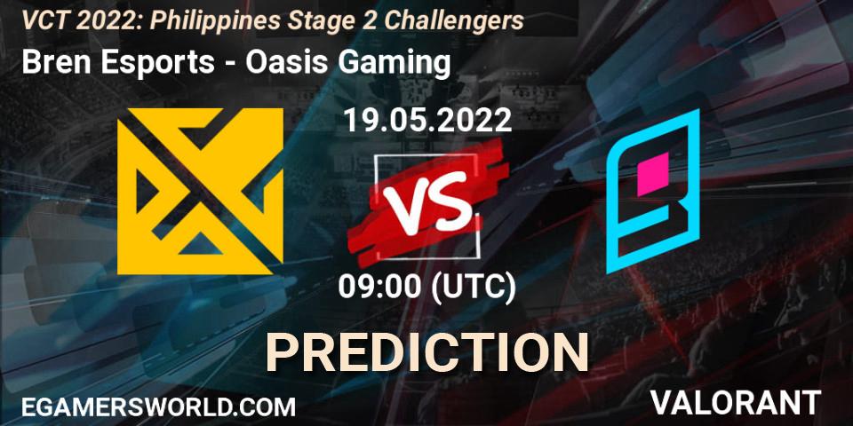 Prognoza Bren Esports - Oasis Gaming. 19.05.2022 at 09:00, VALORANT, VCT 2022: Philippines Stage 2 Challengers