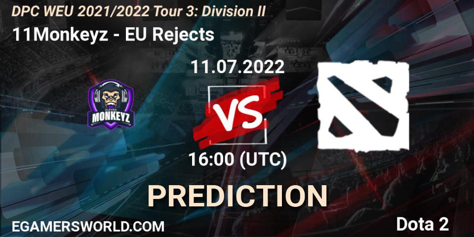 Prognoza 11Monkeyz - EU Rejects. 11.07.2022 at 15:55, Dota 2, DPC WEU 2021/2022 Tour 3: Division II