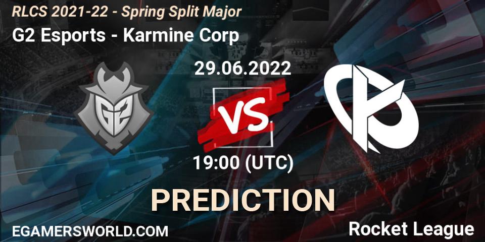 Prognoza G2 Esports - Karmine Corp. 29.06.22, Rocket League, RLCS 2021-22 - Spring Split Major