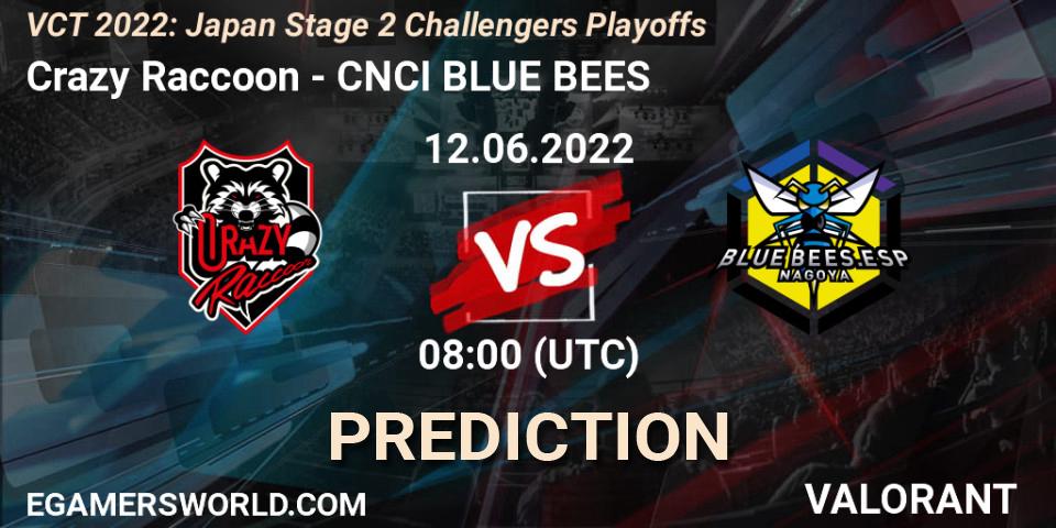 Prognoza Crazy Raccoon - CNCI BLUE BEES. 12.06.2022 at 08:00, VALORANT, VCT 2022: Japan Stage 2 Challengers Playoffs