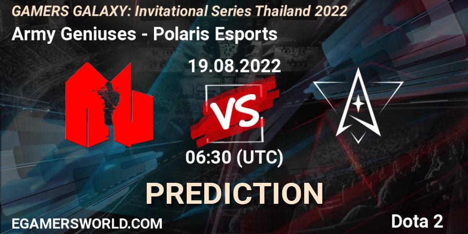 Prognoza Army Geniuses - Polaris Esports. 19.08.22, Dota 2, GAMERS GALAXY: Invitational Series Thailand 2022