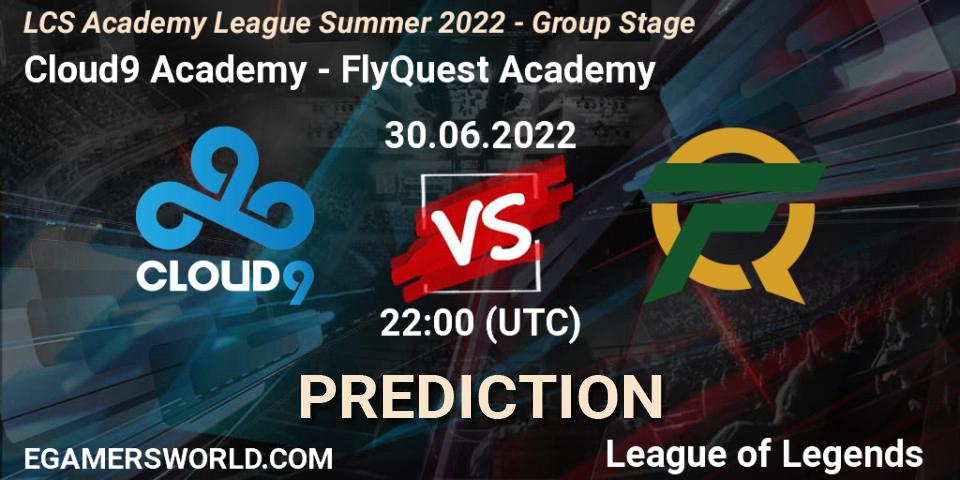 Prognoza Cloud9 Academy - FlyQuest Academy. 30.06.2022 at 22:00, LoL, LCS Academy League Summer 2022 - Group Stage