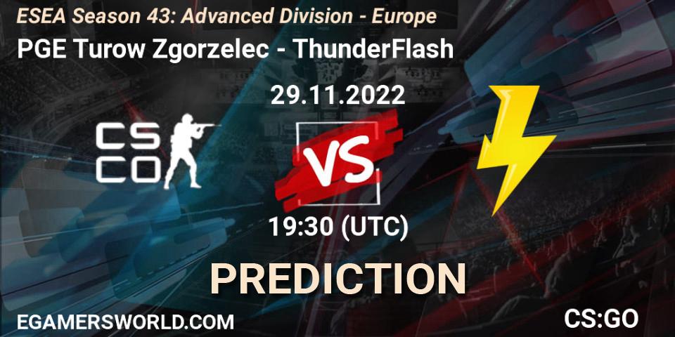 Prognoza PGE Turow Zgorzelec - ThunderFlash. 29.11.22, CS2 (CS:GO), ESEA Season 43: Advanced Division - Europe