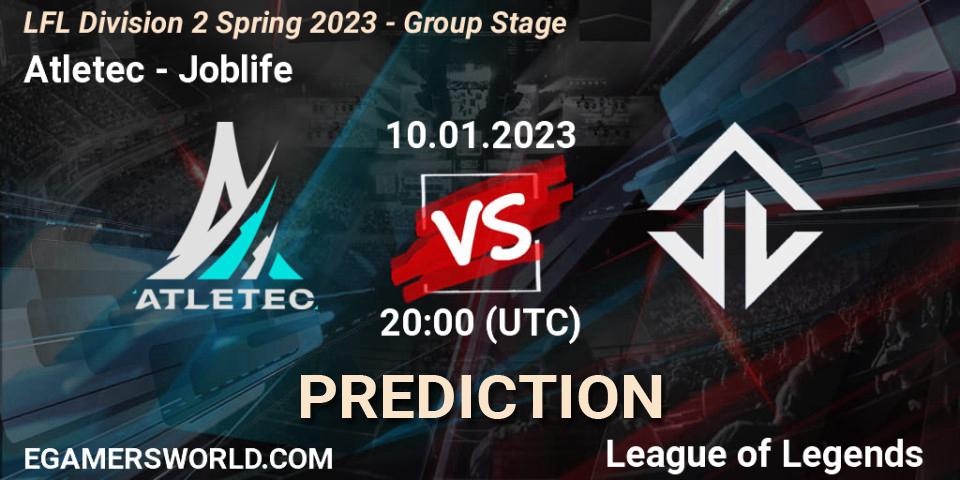 Prognoza Atletec - Joblife. 10.01.2023 at 20:00, LoL, LFL Division 2 Spring 2023 - Group Stage