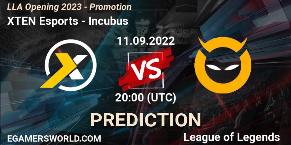Prognoza XTEN Esports - Incubus. 10.09.22, LoL, LLA Opening 2023 - Promotion