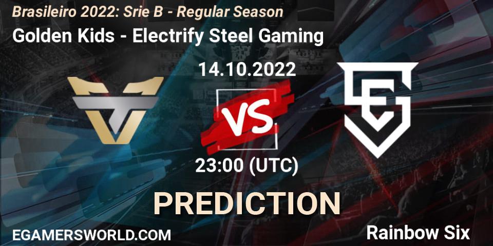 Prognoza Golden Kids - Electrify Steel Gaming. 14.10.2022 at 23:00, Rainbow Six, Brasileirão 2022: Série B - Regular Season