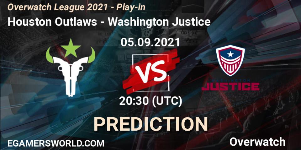 Prognoza Houston Outlaws - Washington Justice. 05.09.21, Overwatch, Overwatch League 2021 - Play-in
